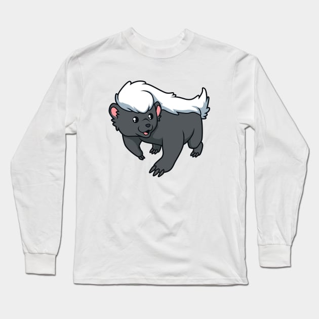 Kawaii honey badger Long Sleeve T-Shirt by Modern Medieval Design